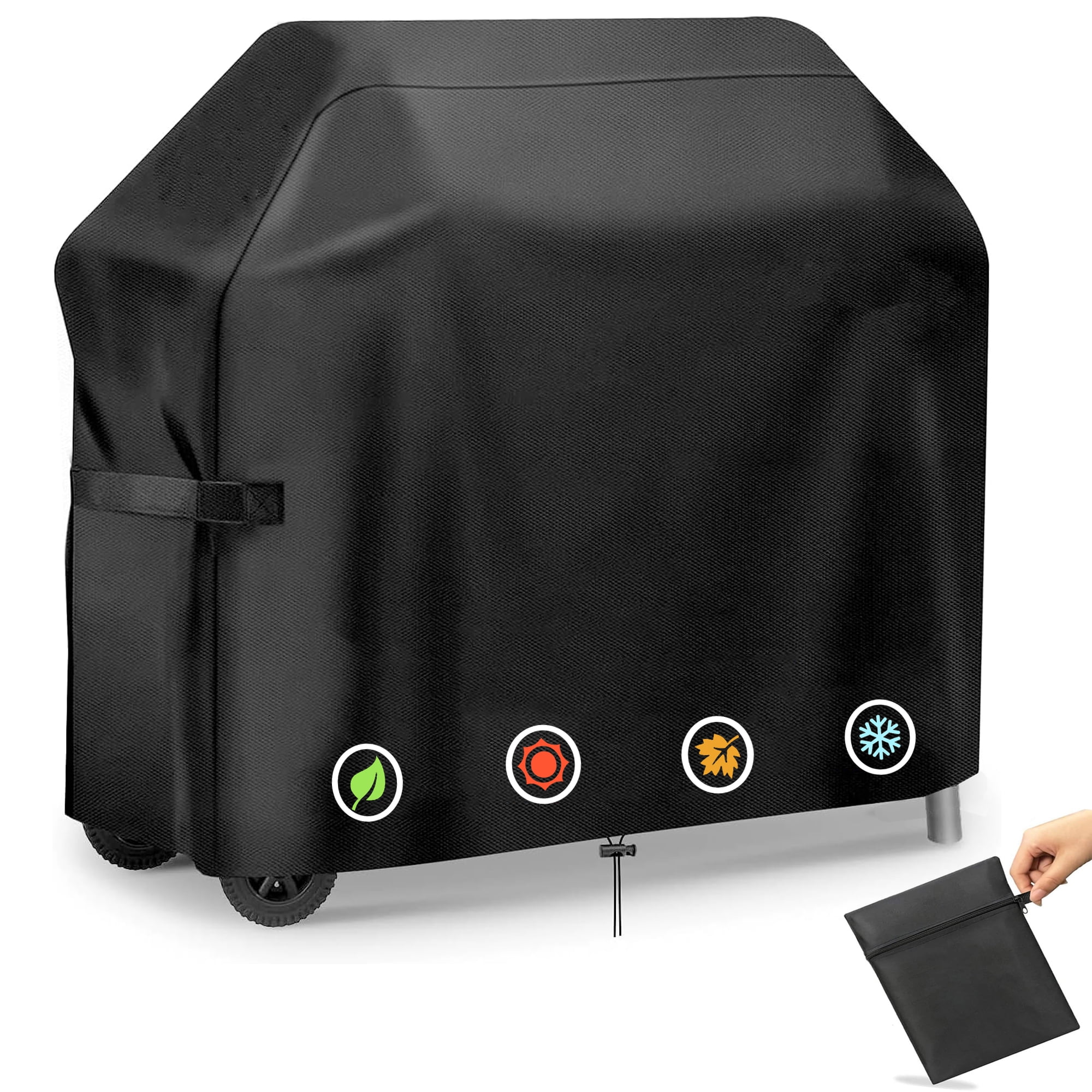 Copertura Impermeabile Per Griglia A Gas - 132x56x102 Cm, Tessuto 500D, Adatta Per Weber, Char-Broil, Coleman, Beige, Con Cinghie E Maniglie