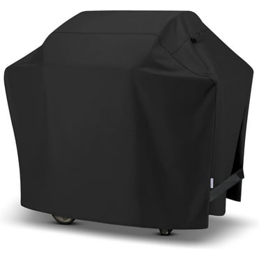 Grill Cover 55 Inch, Heavy Duty Waterproof Barbecue Gas Grill Cover, UV & Fade Resistant Barbecue Cover, Compatible for Weber Char-Broil Nexgrill Grills and More, Black