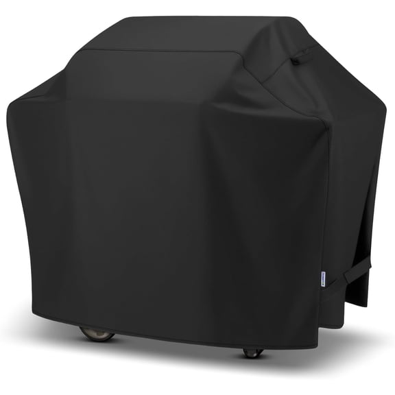 Grill Cover 55 Inch, Outdoor Heavy Duty Waterproof Barbecue Gas Cover, UV & Fade Resistant, All Weather Protection Compatible for Weber Charbroil Nexgrill Kenmore Grills and More, Black