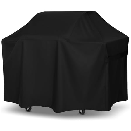 60 inch Grill Cover Topboutique Waterproof BBQ Cover Heavy Duty Outdoor Grill Cover Anti-UV Fade-Resistant Barbecue Gas Cover with Adjustable Straps,1 Pc Black