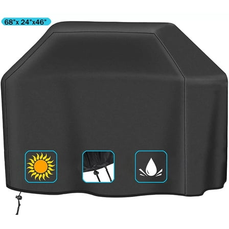 Grill Cover, 68 inch Grill Covers for Backyard Grill Cover for Outdoor Grill, Heavy Duty BBQ Cover Rip-Proof, Durable and Convenient, Dustproof Anti-UV Gas Grill Cover (68“x 24”x46“ )