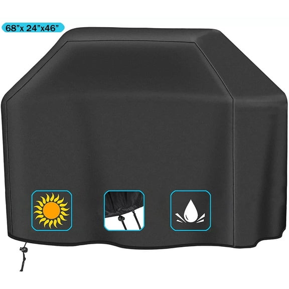 Grill Cover, 68 inch Grill Covers for Backyard Grill Cover for Outdoor Grill, Heavy Duty BBQ Cover Rip-Proof, Durable and Convenient, Dustproof Anti-UV Gas Grill Cover (68“x 24”x46“ )