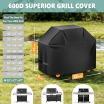 Grill Cover 82 Inch - Extra Large Gas BBQ Cover for Outdoor Grill - 600D Outside Barbecue Covers Waterproof Heavy Duty for , Dyna-glo, , , Brinkmann, Monument and More