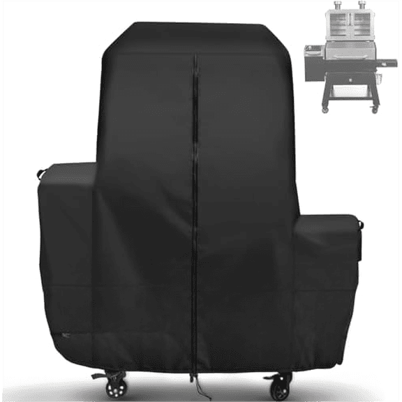 Grill Cover for Pit Boss Lockhart Platinum Series Grill PB2180LK, 500D Heavy Duty Waterproof Grill Cover with Zipper & Drawstring for PBPEL218010500, Black$$Garden & Patio