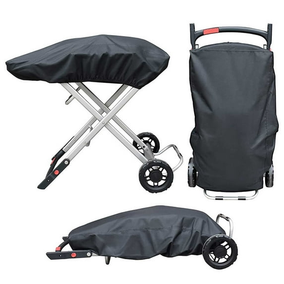 Grill Cover | Grill Cover for Portable Gas Grill | Heavy Duty 600D Waterproof Fabric | Adjustable Windproof Elastic Hem | Fade Resistant Outdoor BBQ Protection | Black | 101x49x25cm