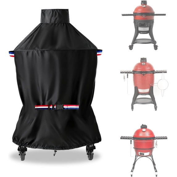 Grill Cover for Kamado Joe and Big Green Egg Cover, Large Big Green Egg Grill Accessories, Grill Covers, 37" Dia x 50" H