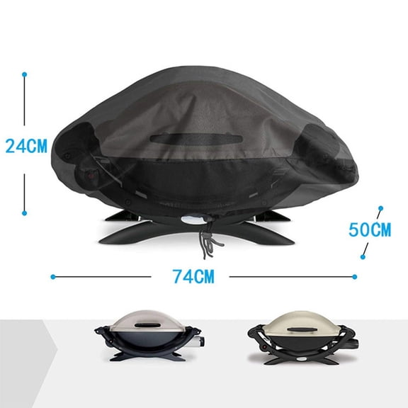 Grill Cover for Weber Q2000 Q200 Series Waterproof with Wind Resistant Fit