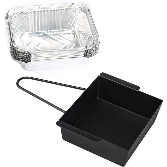 Grill Drip Pan for Nexgrill 720-0830H for Nexgrill Grease Tray Replacement Grease Pan/Box for Nexgrill 720-0888N 720-0925P 720-0896 720-08882A for Cuisinart CGG-7400 with 15pack Aluminum Foil Liner