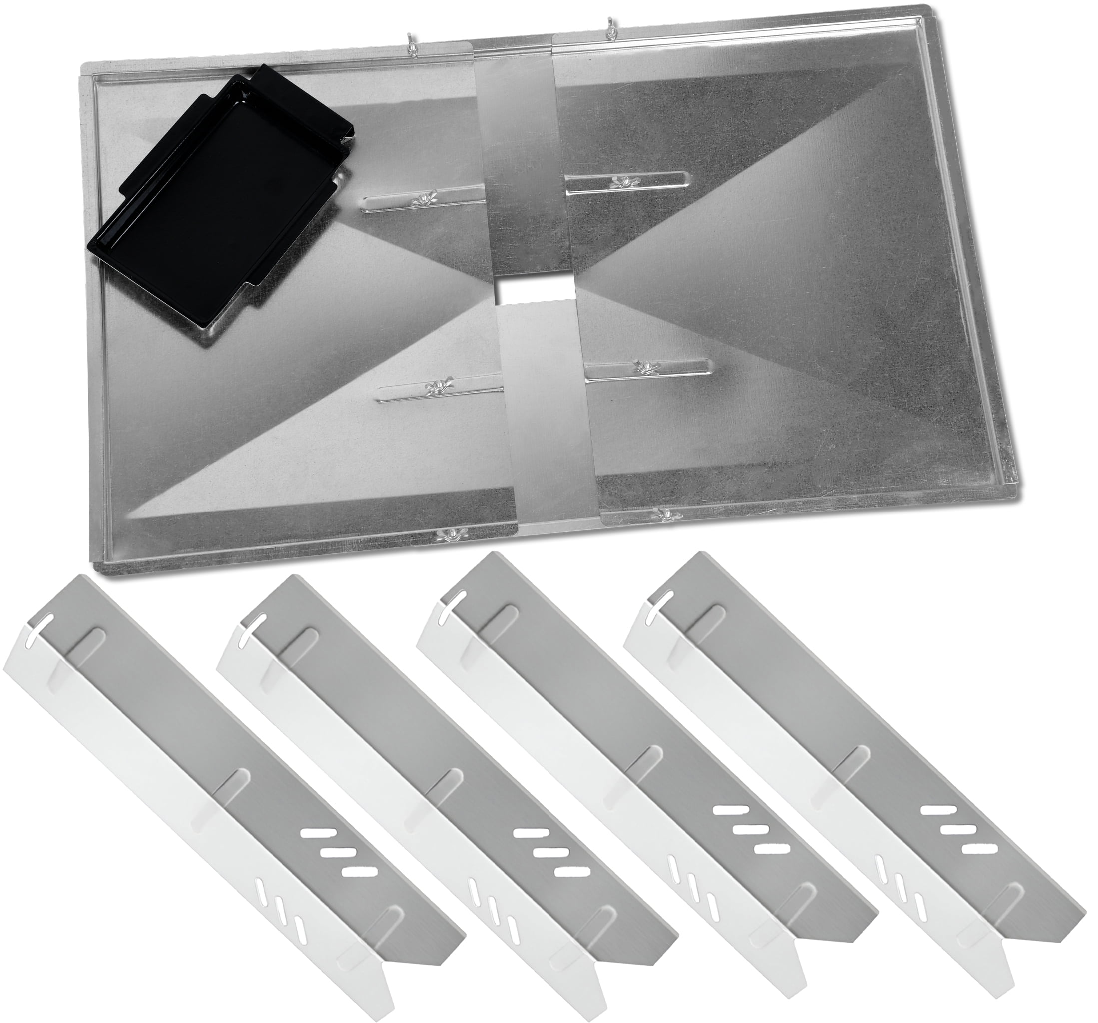 Grill Drip Pans Adjustable Grease Tray (24.5" to 27") and 15 inch Heat