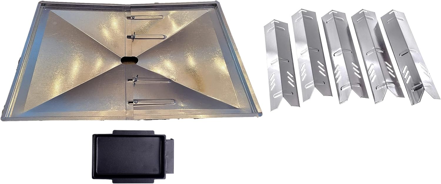 Grill Drip Pans Adjustable Grease Tray And Heat Plates Set Fit For