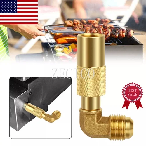 Grill Elbow Adapter 3/8" Male Flare Propane Elbow Fitting For 17" And 22" Grill