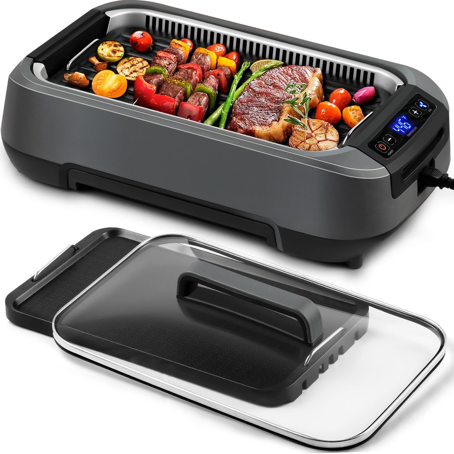 Grill, Electric Indoor Grill, 1500W Korean BBQ Grill with Non-stick ...