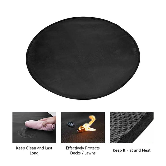 Grill Floor Protector Mat, Round Under Grill Mat,Extra Thick 24 Inch, Grill Mats For Outdoor Grill Reusable Non Stick, Under Grill Mat Fireproof Mat, Fire Hole Mat, Grill Mats For Outdoor