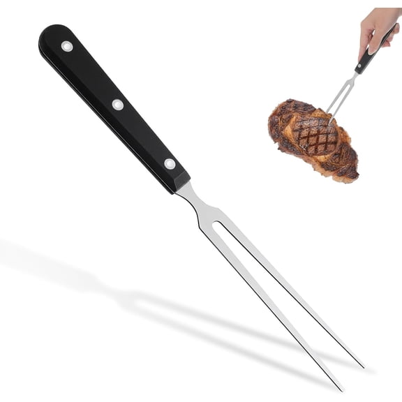 Grill Fork Cooking Fork Stainless Steel with Ergonomic Handle | 10.62 In, Serving Fork, Heat-Resistant Handle, For Grilling, For Cooking, For Serving Turkey Dinner