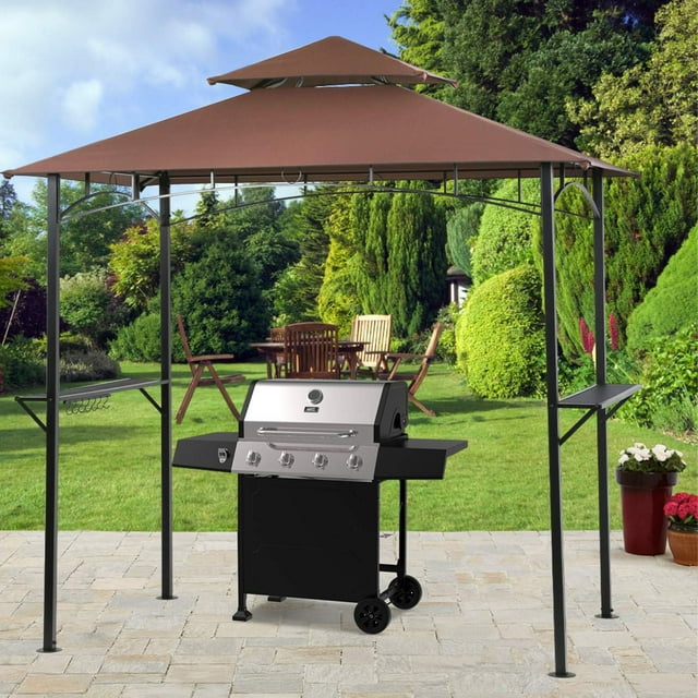 Grill Gazebo 8'x 5' Barbecue Canopy BBQ Gazebo Canopy Tent w/Air Vent