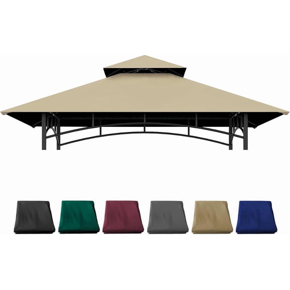 Grill Gazebo Replacement Cover 5x8 Ft Canopy Top Compatible with SUNJOY Grill Gazebo Frame Model L-GG001PST-F,L-GG001PST-H,L-GG001PST-F2 (Beige)