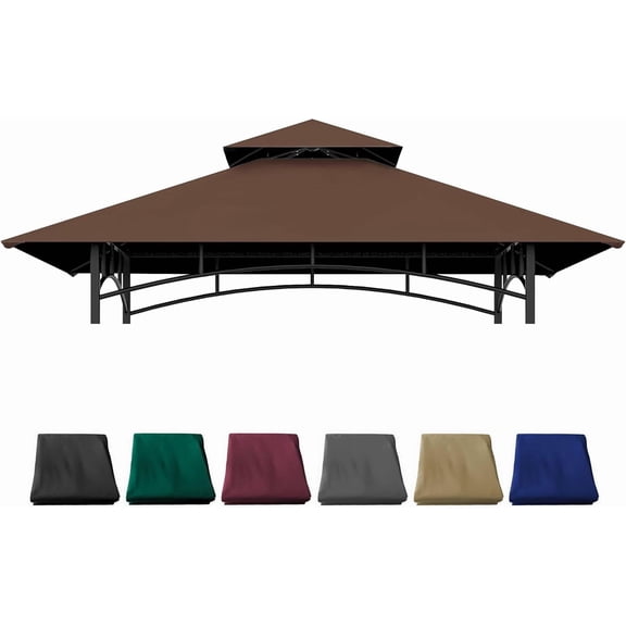 Grill Gazebo Replacement Cover 5x8 Ft Canopy Top Compatible with SUNJOY Grill Gazebo Frame Model L-GG001PST-F,L-GG001PST-H,L-GG001PST-F2 (Brown)