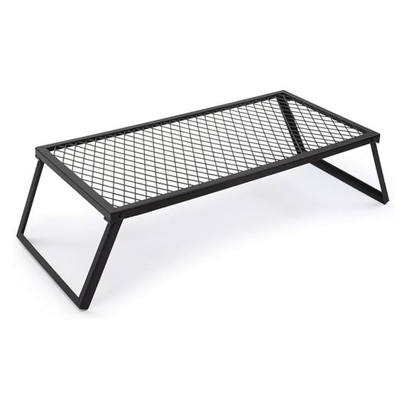 Grill Grate - Cast Iron Grill Grate for Camping, BBQ and Open Fire Cooking - Portable, Simple and Ready to Go, Rectangular