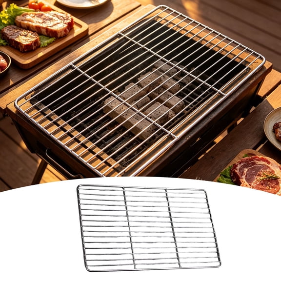 Grill Grates, Baking Racks, 2PCS Stainless Steel BBQ Grill Grate Replacement Cooking Rack for Outdoor Grills, Heavy Duty Wire Roasting Grille Net for Home Baking, Oven & Camping, 16x12 Inch