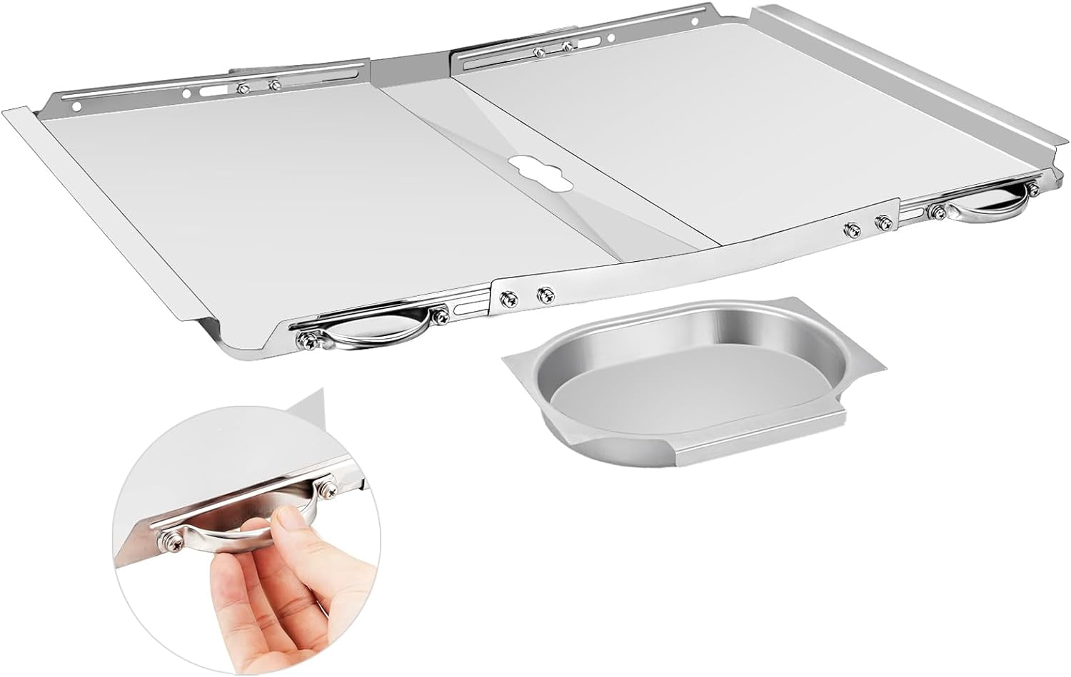 Grill Grease Tray with Catch Pan, 24"30" Adjustable Grill Replacement