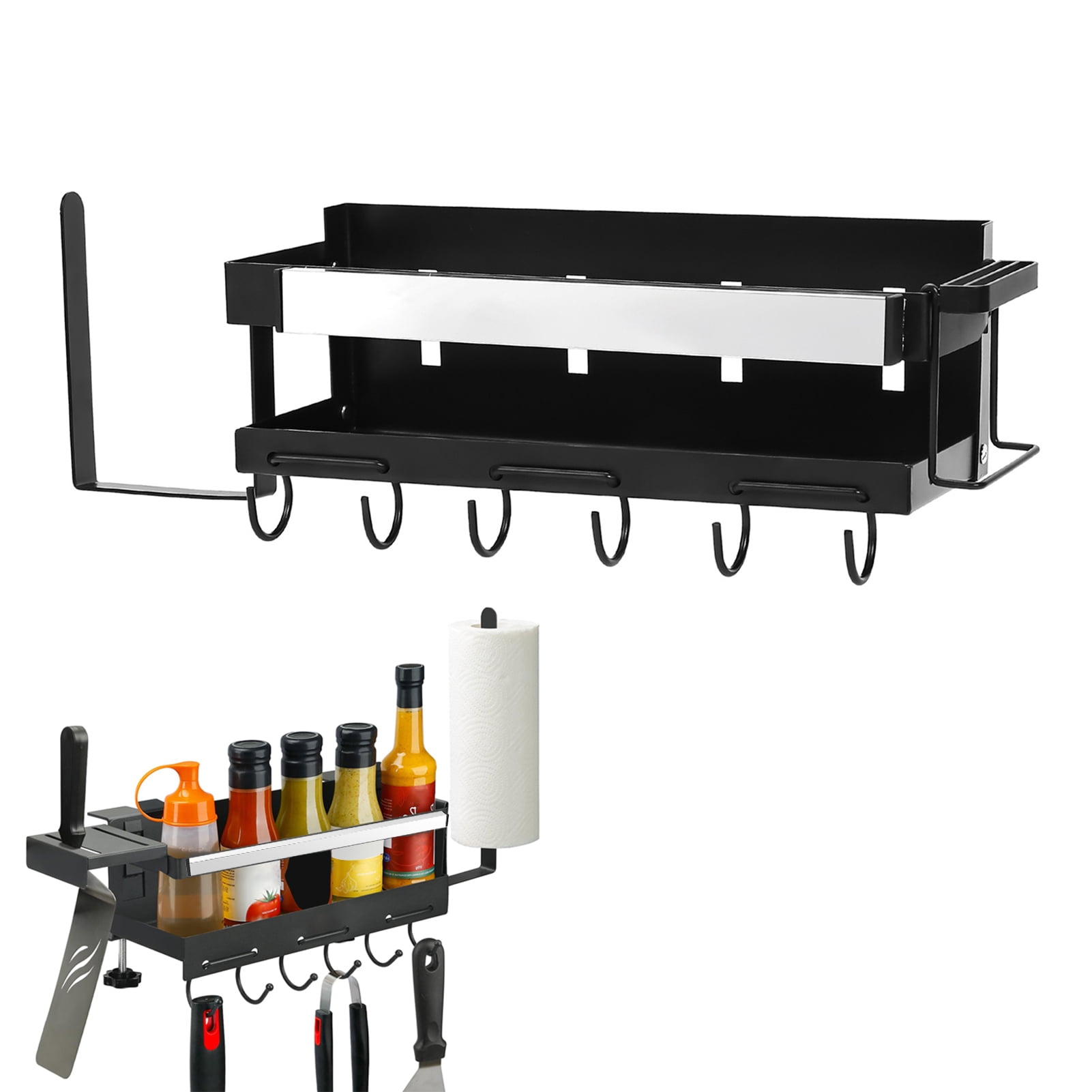 Grill Griddle Caddy RustProof Iron Grill Seasoning Rack with Paper