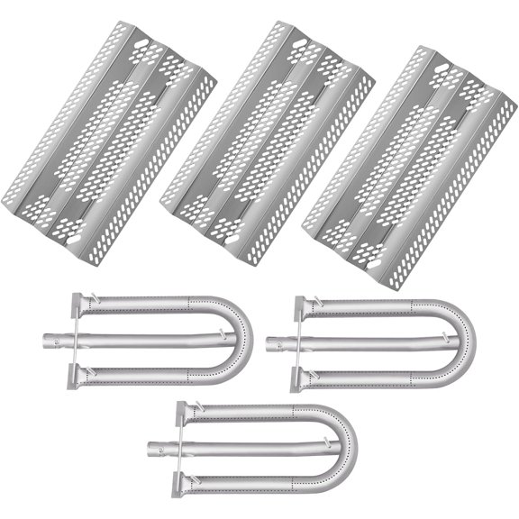 Grill Heat Plates Burner for American Outdoor Grill 30NB, 30PC, Heat Shield Burner Covers Flame Tamer Pipe Tube BBQ Gas Grill Replacement Parts