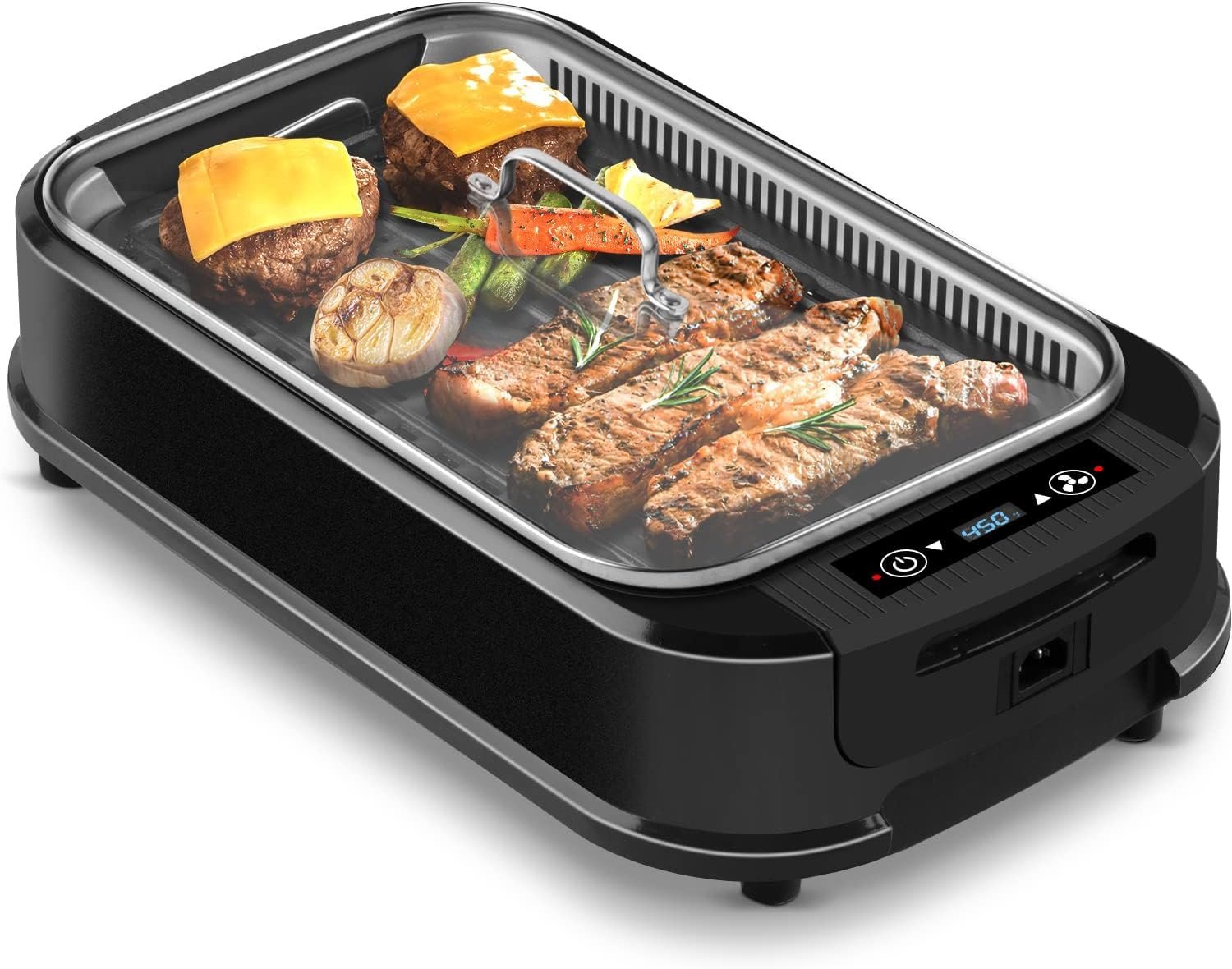 Grill Indoor, Electric Grill, 1500W Portable Korean BBQ Grill with LED ...