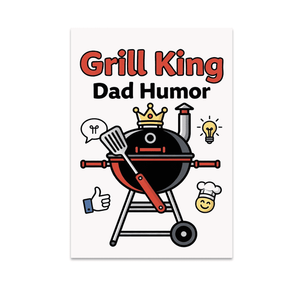 Grill King Dad Humor Poster - BBQ Enthusiast - 13x19 Poster Print