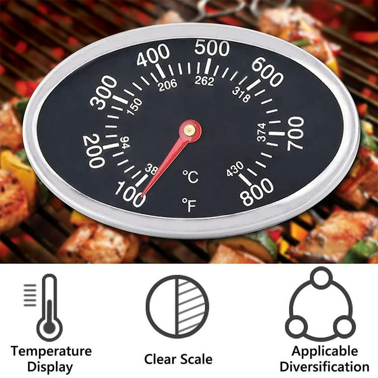 Grill Lid Thermometer Temperature Gauge Replacement for All BBQ Gas Grills