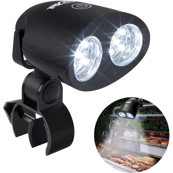 Grill Light BBQ Accessories: Upgraded 10 LEDs Bright Outdoor Grill Light - Valentines Day Gifts for Him Mens Husband Dad - Flexible Rotation Adjustable C-clamp Grilling Accessories
