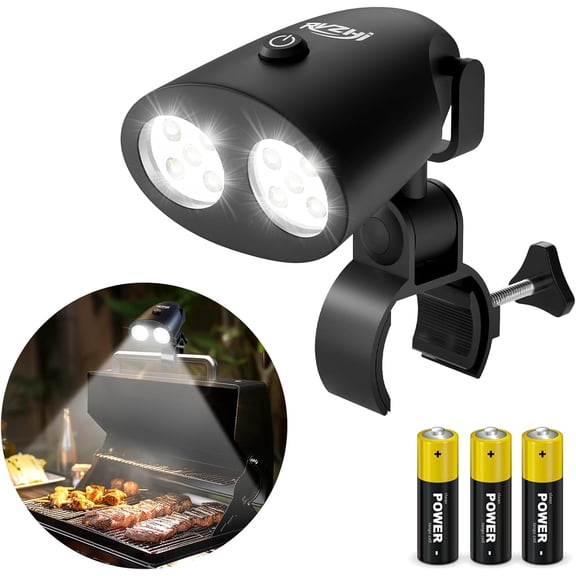 Grill Light Grilling Accessories: Mens Dad Gifts for Fathers Day - LED Bright Smoker BBQ Light for Outdoor Grill - Clamp-On Handle Mount Two Brightness Settings with Batteries