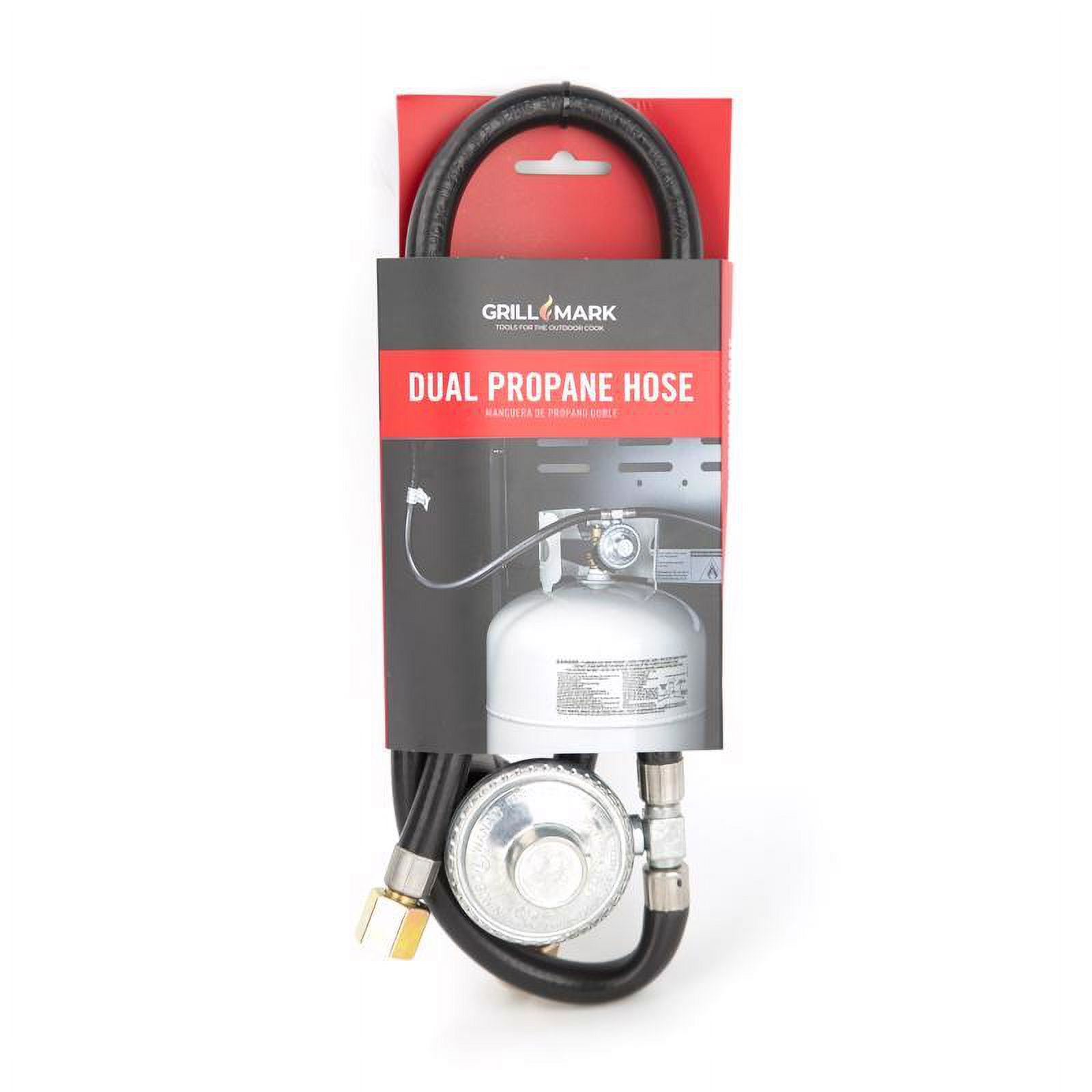 21-inch Black and Silver Rubber Propane Hose and Regulator