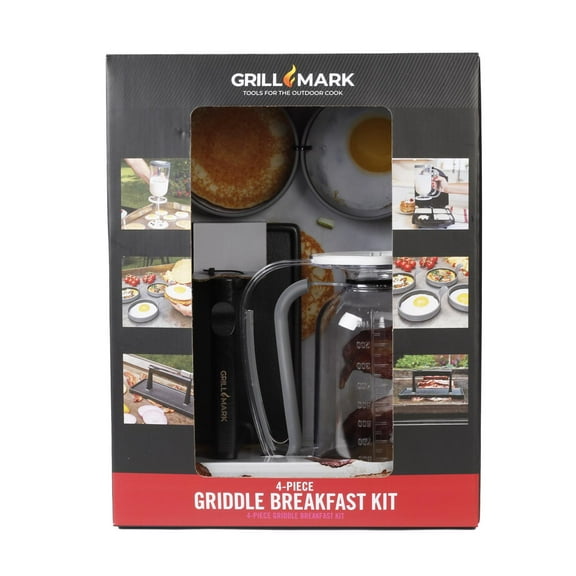 Grill Mark Cast Iron Breakfast Kit, Gray - 4 Piece