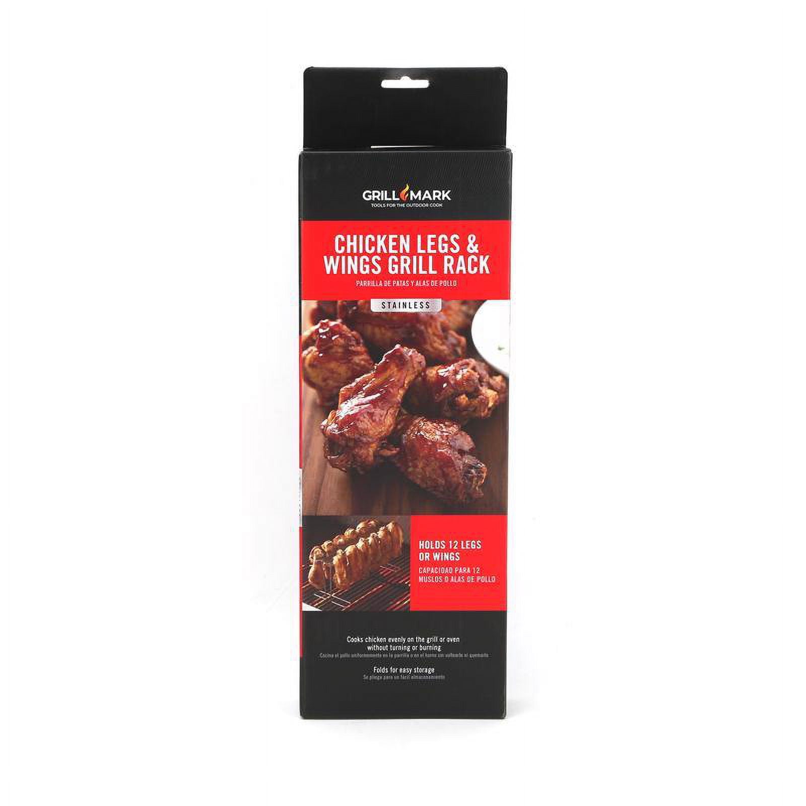 Grill Mark EZ Stainless Steel Chicken Leg/Wing Hanger 13.75 in. L X 5 ...