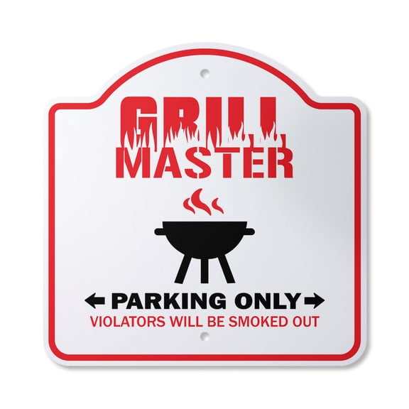 Grill Master 10” x 10” Sign | Indoor/Outdoor Plastic | SignMission Designer BBQ Cookout Tailgating Cook Dad Burger Hot Dogs Novelty Gift Funny Joke Gag Road Garage