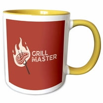 3drose, Grill Master, 15oz Two-tone Yellow Mug