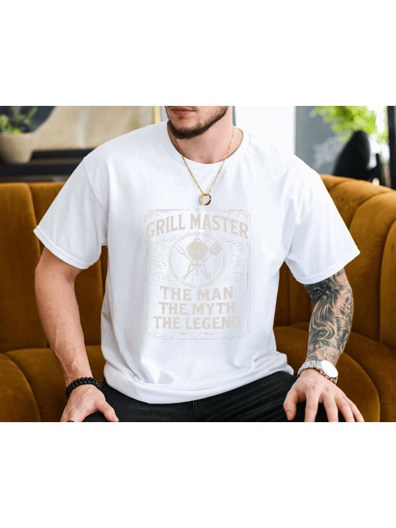 Grill Master BBQ King Funny Barbecue Cooking Legend Unisex T-Shirt, up to size 3XL.