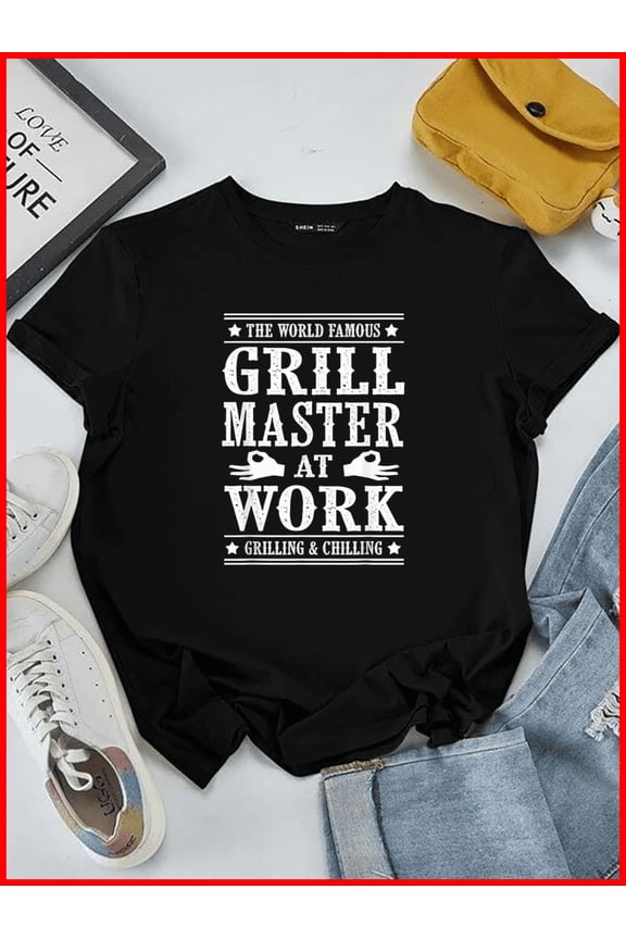 Grill Master Barbecue BBQ Smoker Grillin Dad Grandpa Unisex T-Shirt, up to Size 5XL