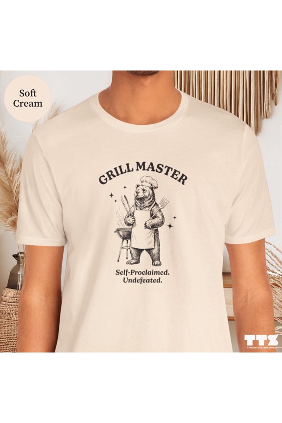 Grill Master Bear Shirt, Self-Proclaimed Undefeated BBQ Dad Tee, Unisex T-Shirt