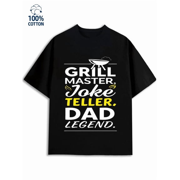 Grill Master Dad for men funny humor 180G 100% Cotton black vintage sixty years old Original Unisex Shirt Graphic tshirts Unique Design Unisex Shirt Crewneck tshirts