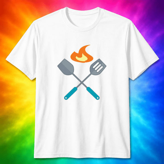 Grill Master Spatula Fork Flame BBQ T-Shirt, for men & women, S-5XL