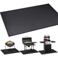 thumbnail image 1 of Under Grill Mat, 15.8*24inch BBQ Floor Mats, Deck Patio Protector Mat, Indoor Fireplace Mats Fire Pit Mats, Fire Resistant, Water Resistant, Oil Proof, Easy to Clean Reusable Outdoor Grill Mat, Black, 1 of 9
