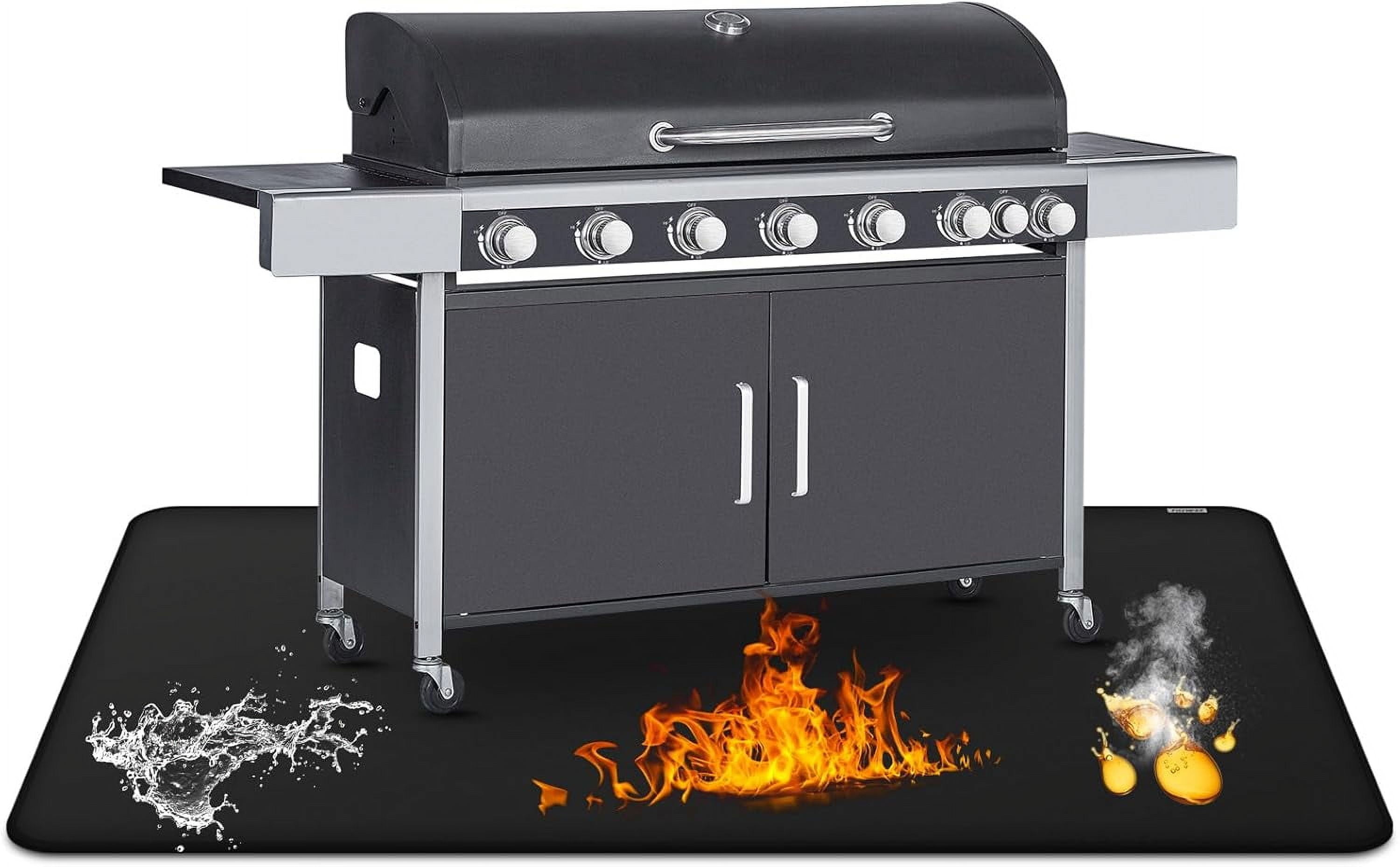Under Grill Mat for Outdoor Grill, 24 x 42inch Double-Sided Fireproof ...
