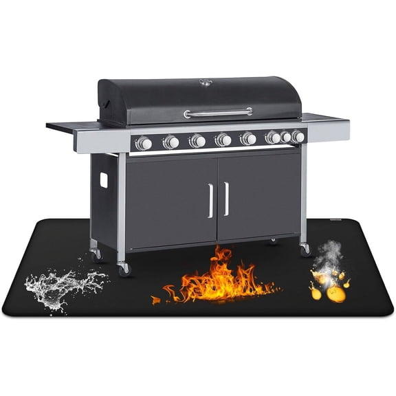 Grill Mat for Outdoor Grill,Double-Sided Fireproof Grill Pad,Perfect for Outdoor Barbecue Spots,Fireproof, Waterproof, and Oilproof BBQ Protector for Decks and Patios