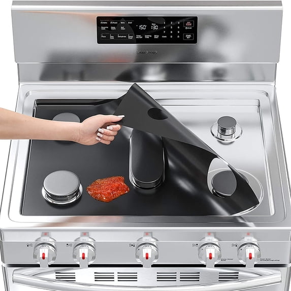 Grill Mat,Square Oven Liner For Kitchen Stovetop Oil Drip Pans Stoves Bib Liners Cooktop Replacement Guard And Range