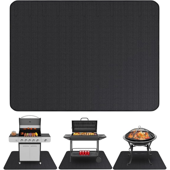 Under Grill Mats for Outdoor Grill (48 x 30 inch) Double-Sided Mat for Under Fire Pit Mat the Perfect Grill Matt for Outdoor Grill Deck Protector and BBQ Matt for Under Grill Mat for Deck