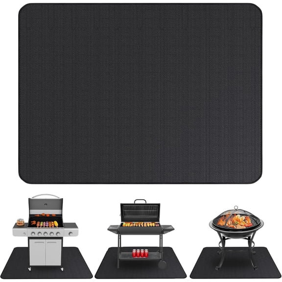 Under Grill Mats for Outdoor Grill (60 x 40 inch) Double-Sided Mat for Under Fire Pit Mat the  Grill Matt for Outdoor Grill Deck Protector and BBQ Matt for Under Grill Mat for Deck