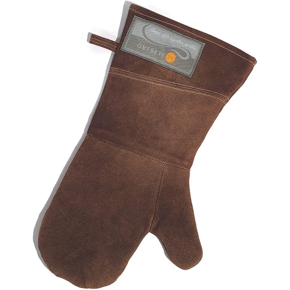 Grill Mitt, Brown Leather BBQ and Oven Glove
