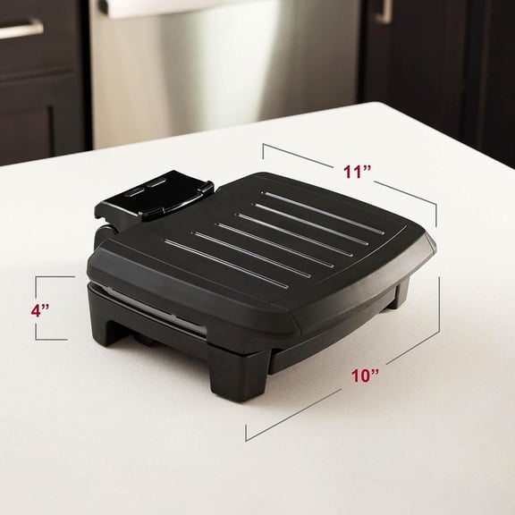 Grill, NEW Dishwasher Safe, Wash the Entire Grill, Easy-to-Clean Nonstick, Black/Grey
