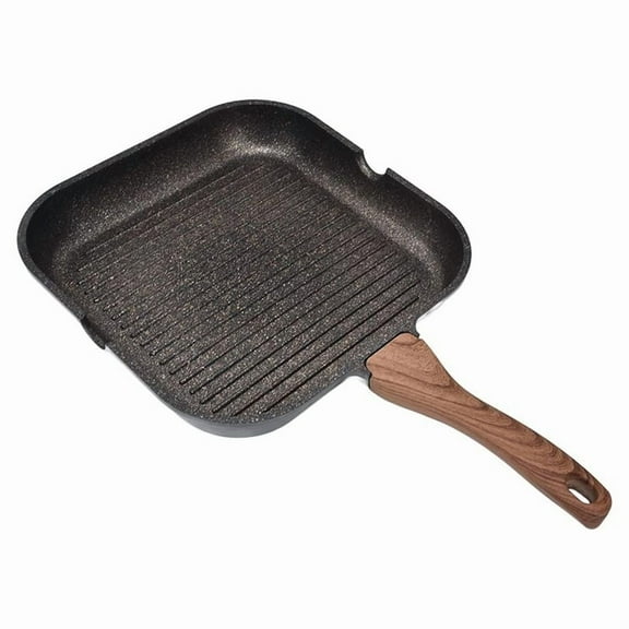 Grill Pan for Stove Tops, Nonstick Induction Pan Aluminum Induction Steak Bacon Pan Frying Pan for Gas, Ceramic,24cm
